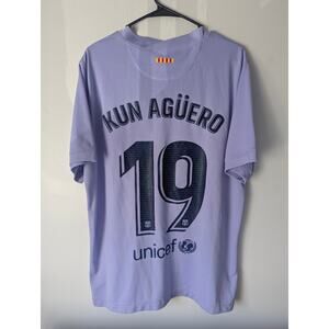 FC Barcelona Kun Agüero 2021/22 Away Jersey Men’s XL Nike Shirt Purple